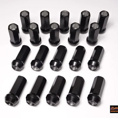 Zero Fighter 17HEX Long Open-End Racing Wheel Nut Set – M12×P1.5 (16pcs)