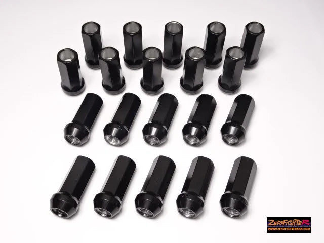 Zero Fighter 17HEX Long Open-End Racing Wheel Nut Set – M12×P1.5 (16pcs)